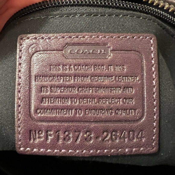 Coach bag Leather Deep Purple Gold Stud Purse Tassle Medium Large Size Handbag - Picture 2 of 14